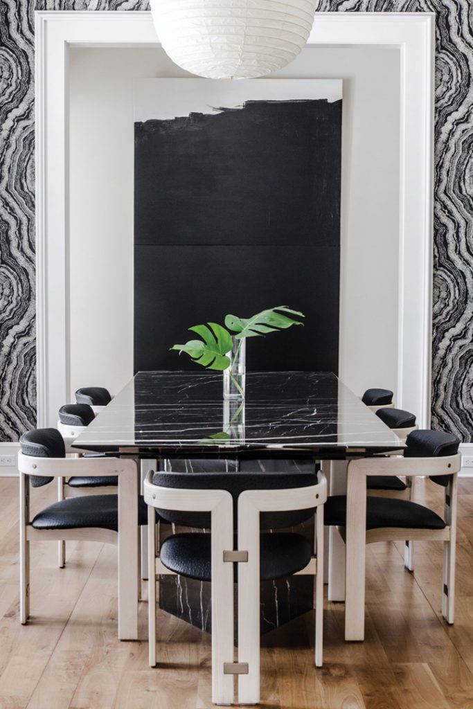 Minimalism marries movement in the custom Sublime Original marble dining table