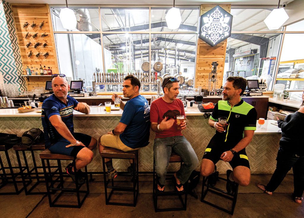 Jose Sanchez, Chris Hudson, Jeremy Floyd and Eric Barton stop in at Proof Brewing Company