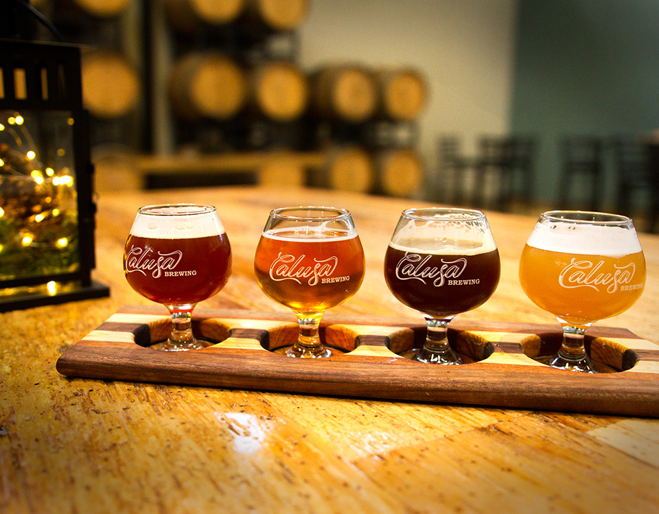 Calusa Brewing beer sampler; Photography by Calusa Brewing