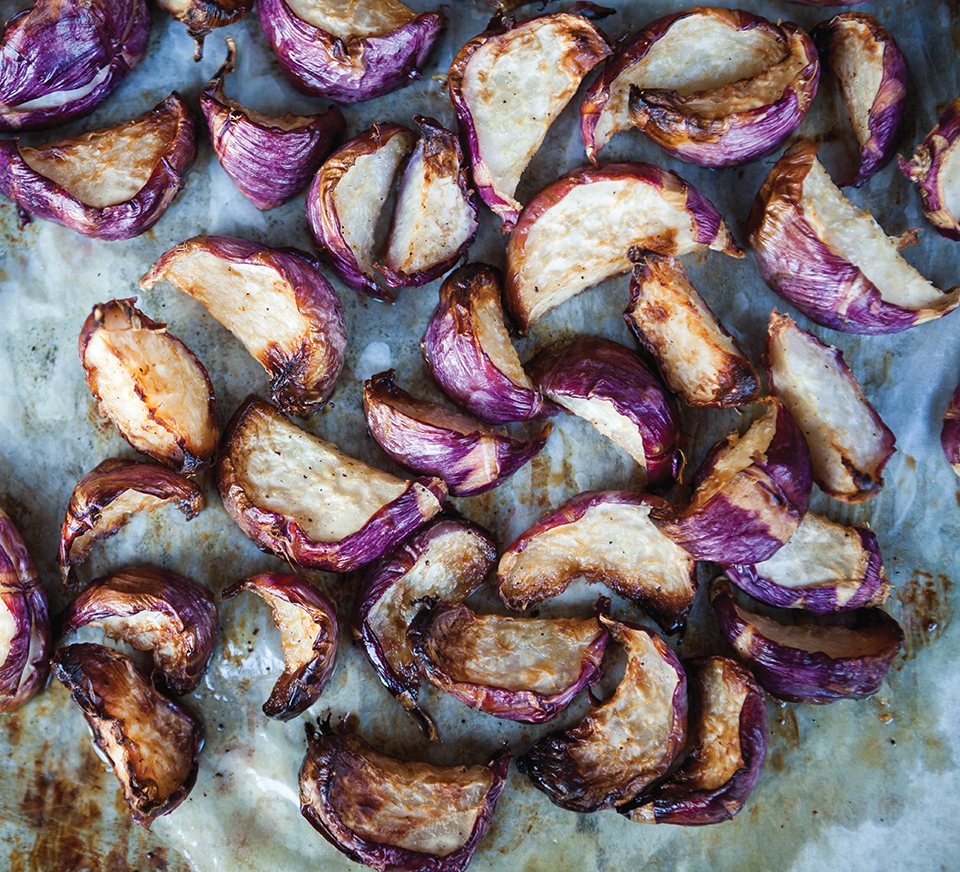 Roasted purple potatoes at Three Little Pigs; Photography by Gyorgy Papp