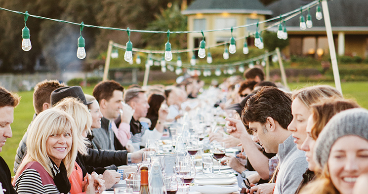 Guests gather at Lake Meadow Naturals Farm; Photography by Hannah Glogower