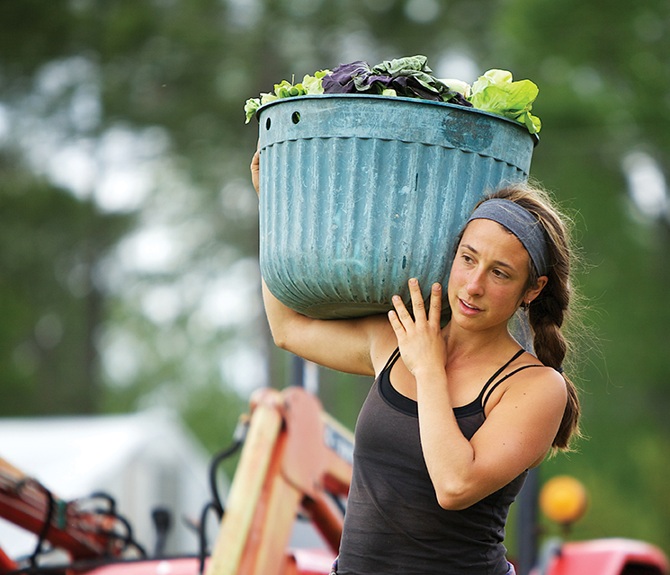 Shouldering leafy greens; Photography by Onna Meyer