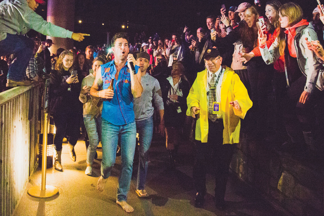 Owen runs through the crowd at a show in Vienna, Va in 2018.