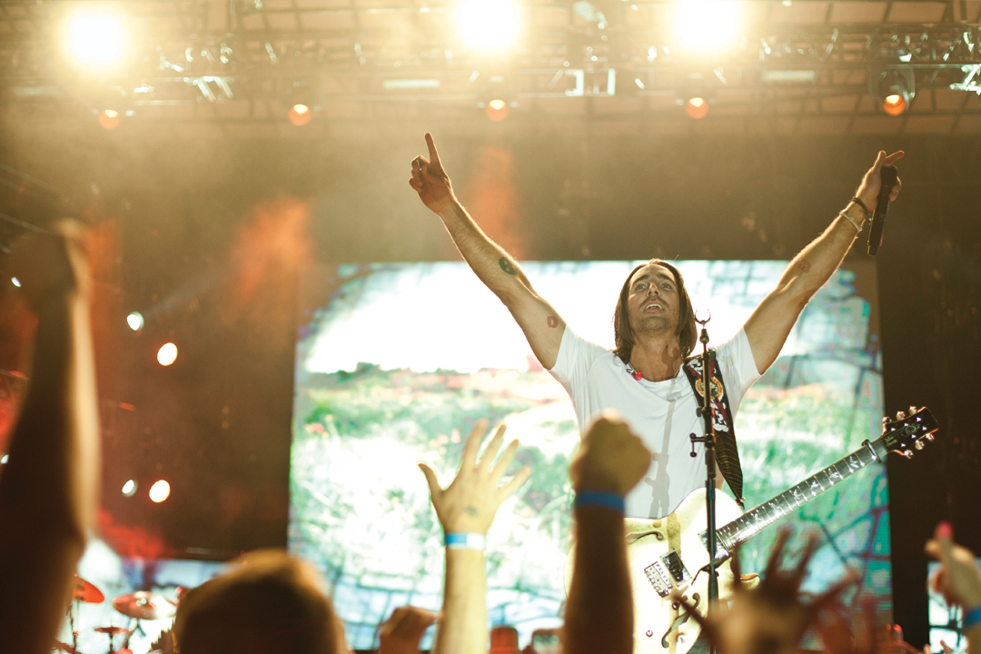 Owen performing on stage at the Porter County Fair in 2014