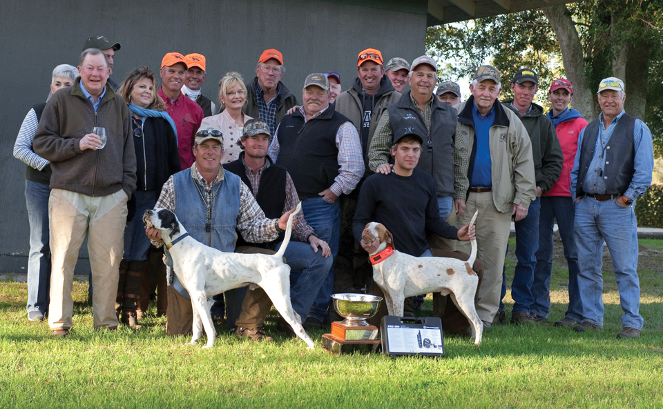 Ted Baker, far left, with the winning teams at the Florida Open All-Age Championship in 2013