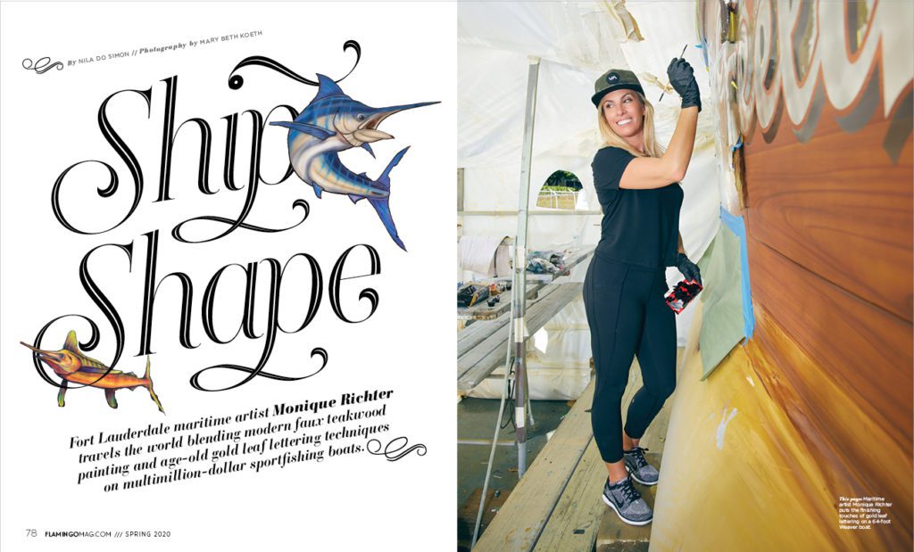 Flamingo Magazine Feature Spread Ship Shape, Monique Richter